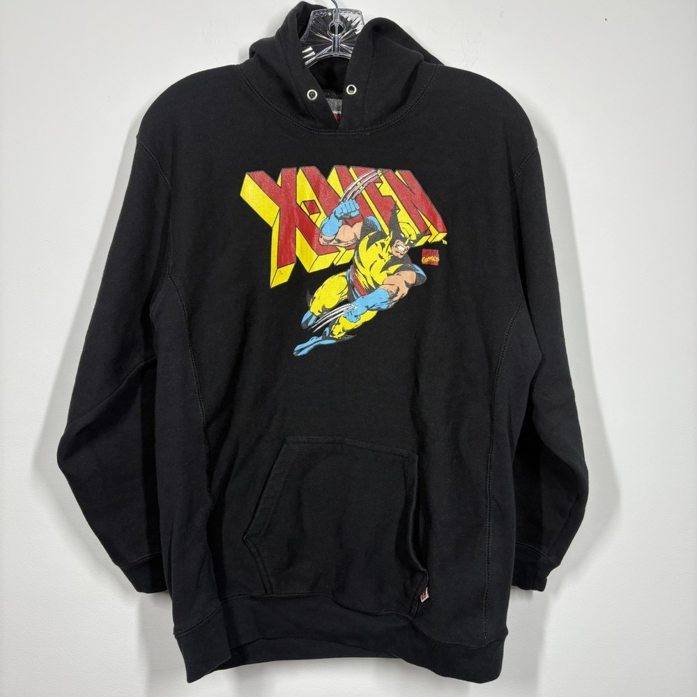 VTG Marvel Comics Wolverine Fleece Hoodie Size Youth XL (14-15)‎ Black Y2K Retro - Picture 2 of 13